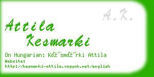 attila kesmarki business card